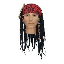 Pirate Dreadlock Wig Jack Sparrow Costume Props Bandana Accessories M....