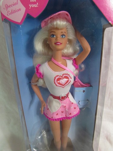 1994 VTG Valentine Fun BARBIE 11" fashion doll NRFB Mattel Special Ed stickers - Picture 2 of 4
