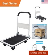 Lightweight 14.5 lbs Foldable Push Cart with Ergonomic Grip - 330 lbs Load