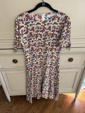 Faithfull The Brand Floral Printed Maxi Dress Spring Short Sleeve Zip Size 4