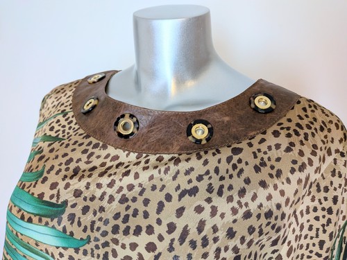 SET Fontana MILANO COUTURE PANTS US Sz 8 [44 IT] & Silk Palm/ Cheetah Top - Picture 5 of 12