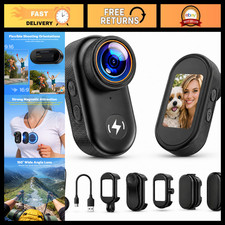 4K Mini Body Camera with 64GB, HD Screen, Magnetic Mount, WiFi, Hands-Free POV f