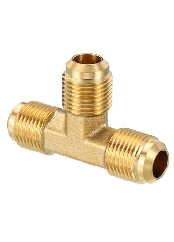 3/8" x 3/8" x 3/8" Brass Fitting, Flare Tee Tube Fitting