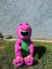 Vintage 1992 Playskool TALKING BARNEY 18" Plush Dinosaur Lyons Group Hasbro