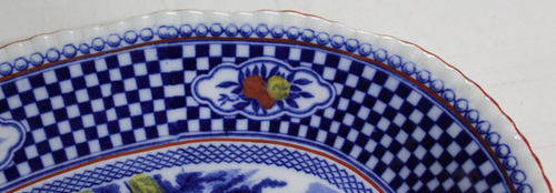 William Adams & Son Polychrome Flow Blue Old English Rural Scenes Oval Platter - Picture 4 of 4