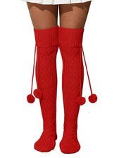 SherryDC Women's Cable Knit Thigh High Socks Over the Knee Leg Warmers Long W...