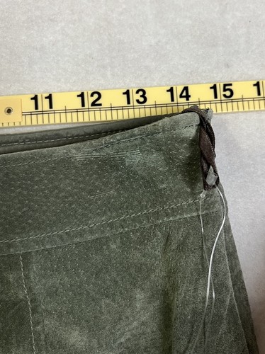 Doncaster Leather Skirt Women's Size 4 Green Pencil Front Slit Lined Office Corp - Picture 13 of 13
