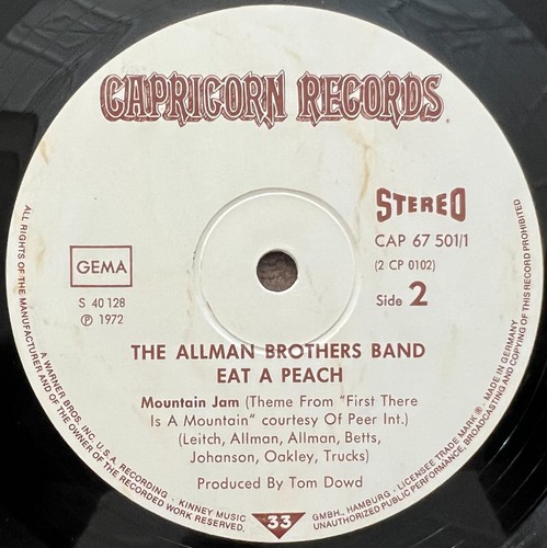 The Allman Brothers Band EAT A PEACH Vinyl 2LP Record GERMAN 1ST PRESS EX/M- - Picture 10 of 15