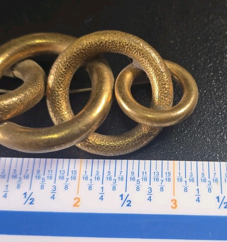 Broche de latón modernista vintage de mediados de siglo - Imagen 5 de 5