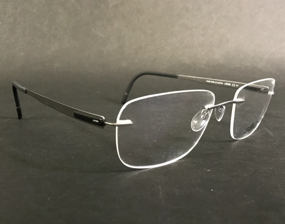 Monturas de gafas Silhouette 5555 KS 6560 mezcla de titanio negro ahumado 56-19-150 Foto 2 de 4