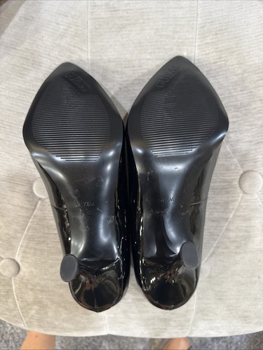 Guess Jaane schwarze Lack-Peeptoe-Heels Damengröße 7,5 neu - Bild 10 von 12