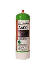 Mischgas Ar/CO2 Einwegflasche 1 Liter 20% CO2 80% Argon, ergibt 110 l Schwei&szlig;gas