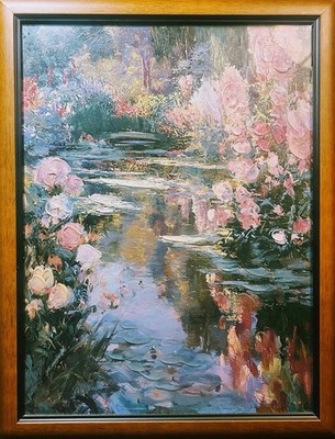  Claude Monet Flower Garden  Painting Canvas Wall Art Framed  16 x20 