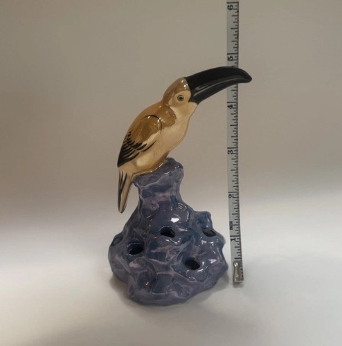 Vintage Noritake Lusterware Toucan Flower Frog Art Deco Japan Rare Mint Luster - Picture 9 of 12