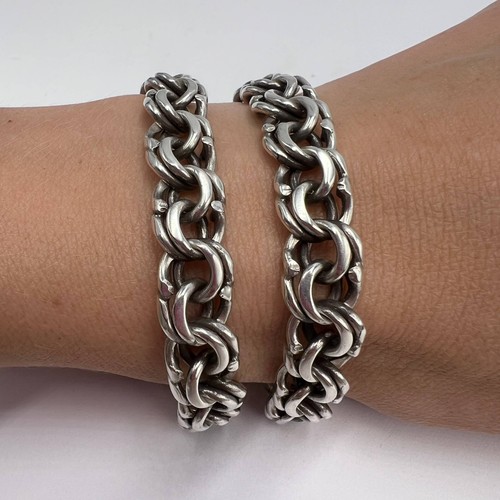 Collana catena pesante vintage argento sterling 925 99g unisex stile italiano - Foto 2 di 8
