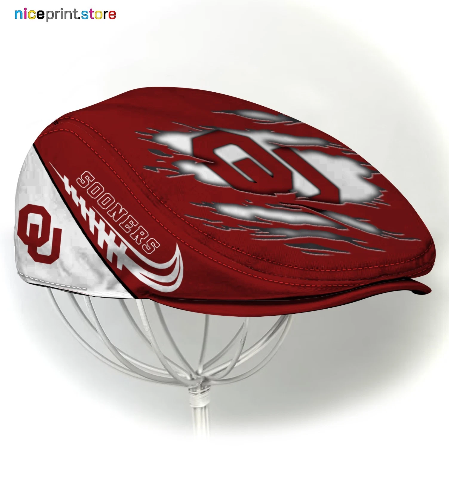 Oklahoma Team Sooners Jeff Cap NCAA Newsboy Cap Golf Cap Cap For Men