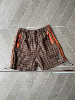 Prada Women's Size 42 Re-Nylon Plaid Sporty Shorts Made in Italy Pre-owned