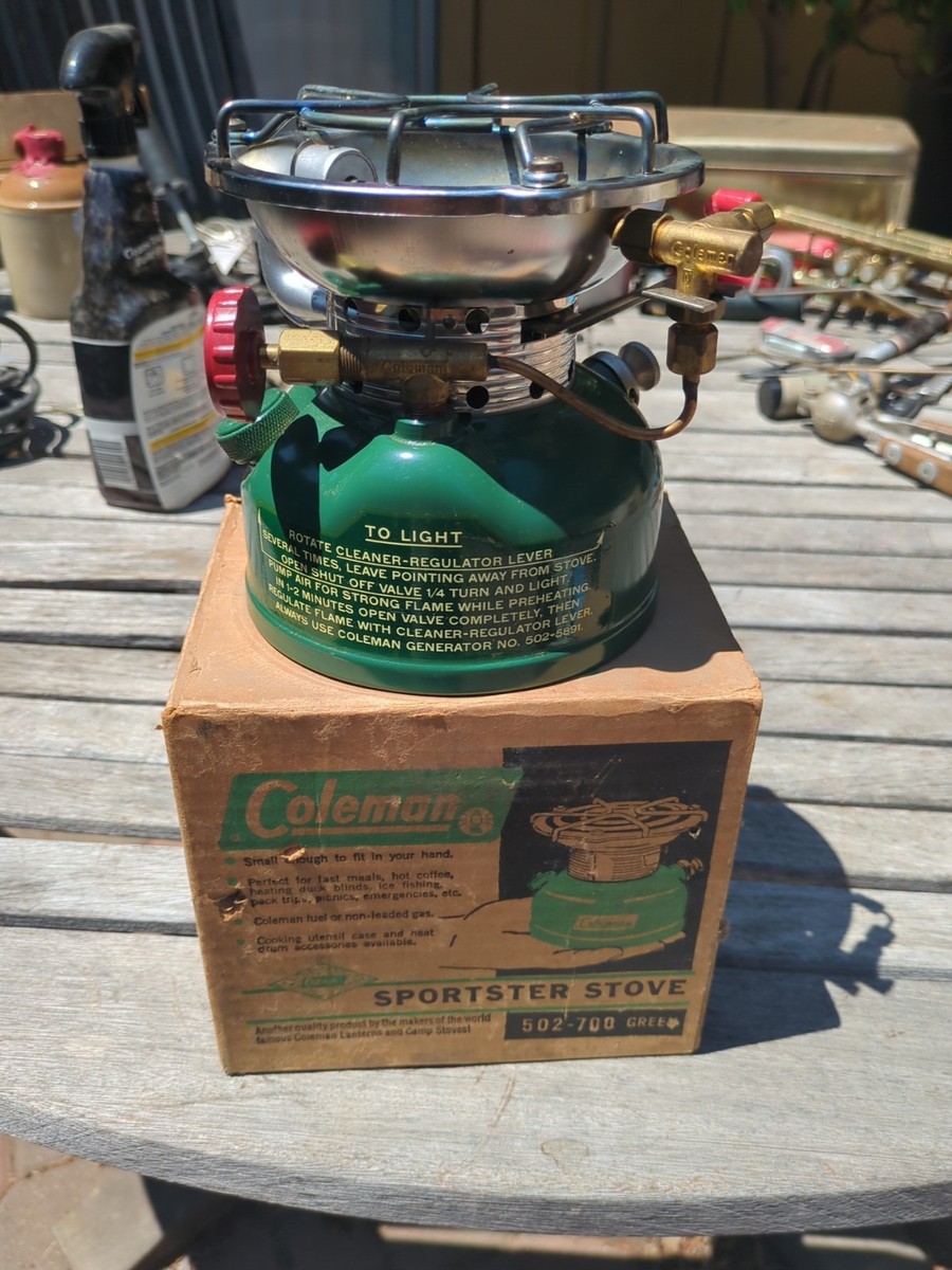 バーベキュー・調理用品 Coleman 502-700 SPORTSTER CAMPSTOVE Vintage 1963 Coleman Sportster Camp Stove 502-700 Green Gas