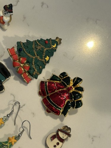Vintage Urlaub Weihnachten Halloween Pins Broschen & Ohrring Lot (11) Stück - Bild 5 von 7