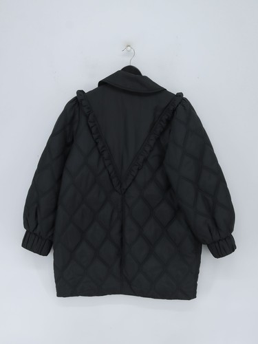 Ganni Damen Mantel UK 10 schwarz 100% Polyester gesteppt - Bild 2 von 6