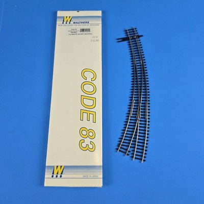 WALTHERS CODE 83 #6.5 RIGHT HAND CURVED TURNOUT- 20 INNER & 24 OUTER  HO SCALE