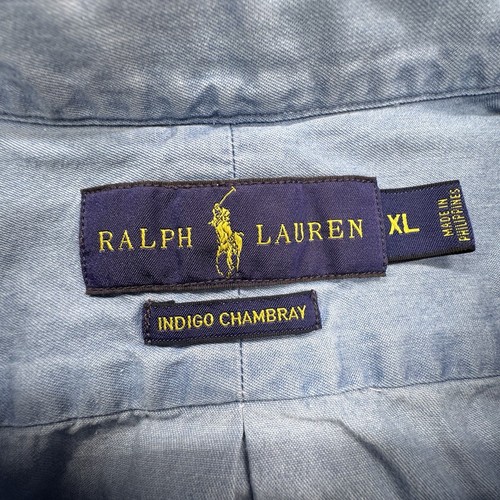 Polo Ralph Lauren Button Down Indigo Chambray Shirt Size XL $125 - Picture 3 of 7