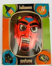 Vintage Bland Charnas Devil Mask Halloween Costume Glow Mask