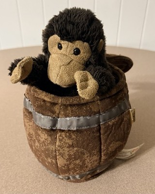 Folkmanis Monkey in a Barrel Hand Puppet Pop-Up Plush Retired 2972 Toy Brown