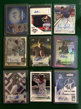 (9) Baseball Card CERTIFIED AUTO lot  TOPPS, PANINI, UPPER DECK,BOWMAN,ECT
