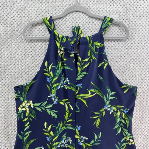 Tommy Bahama Dress Women XL Blue Aubrey Floral Glow Halter Islanderzone Tie - Picture 7 of 16