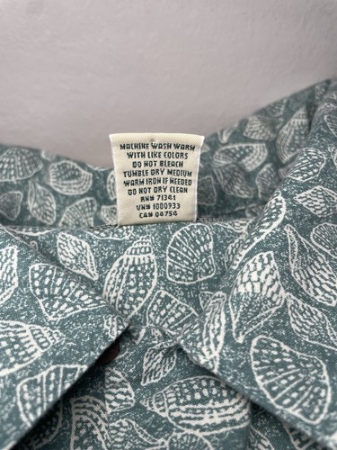 LL Bean Hombres XXL Tropics Manga Corta Camisa Hawaiana Botón Verde Enebro Concha Marina - Imagen 5 de 20
