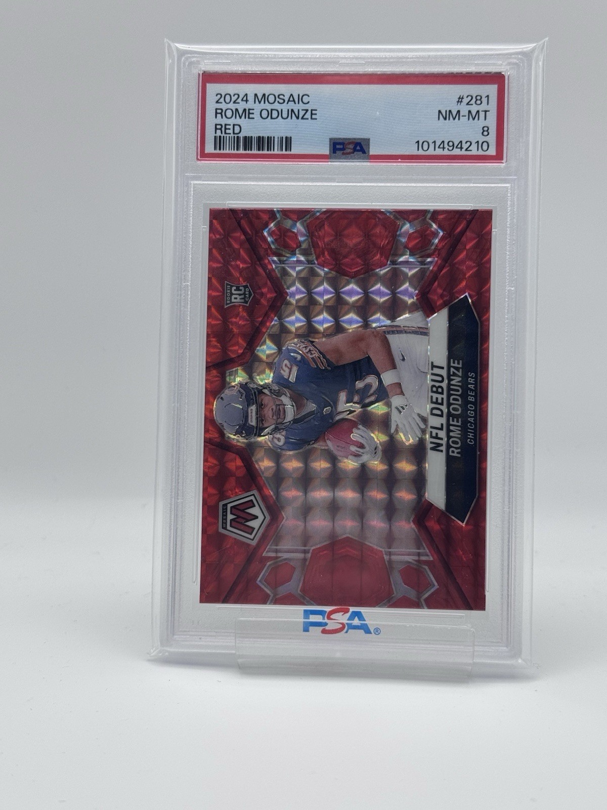 2024 Mosaic Debut Red #281 Rome Odunze Bears RC Rookie PSA 8 NM-MT