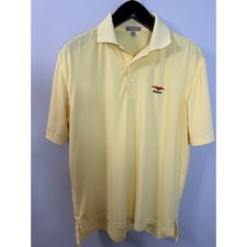 Peter Millar Summer Comfort Mens M Golf Performance Polo Shirt Yellow Baltusrol