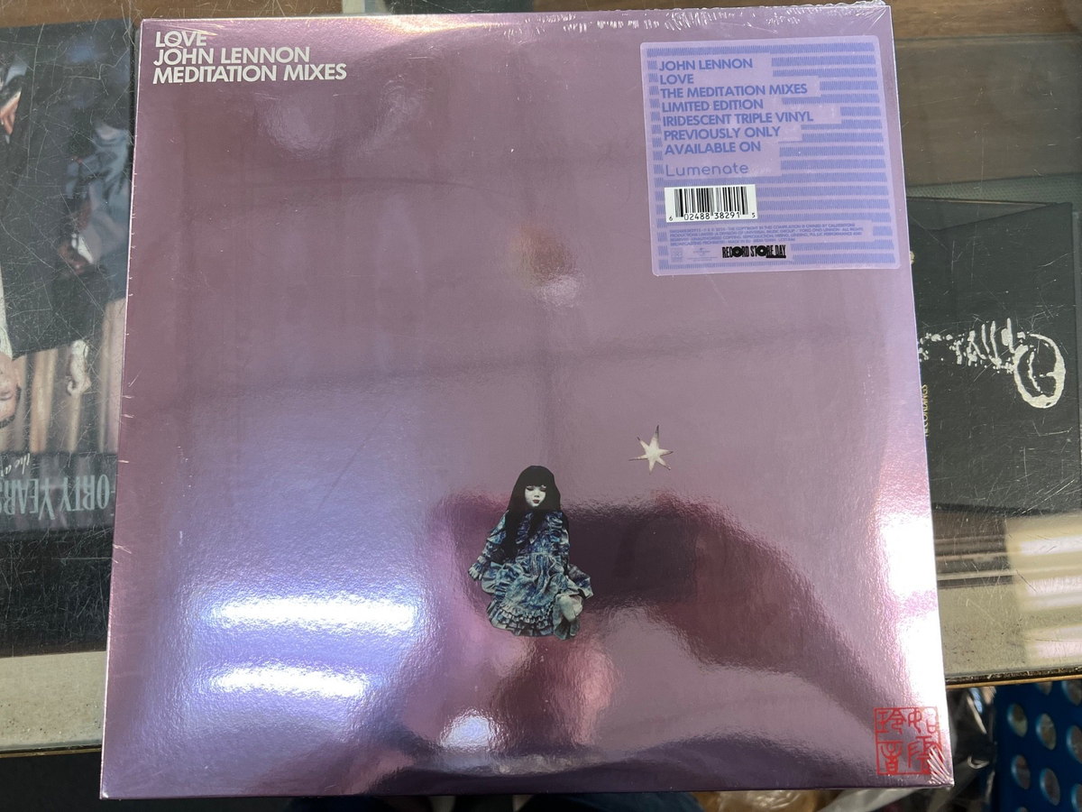 JOHN LENNON LOVE MEDITATION MIXES IRIDESCENT TRIPLE VINYL RECORD