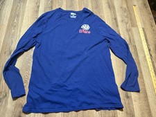 BOX SEAT Shirt Large University of Wisconsin Badgers Blue White Red Brown