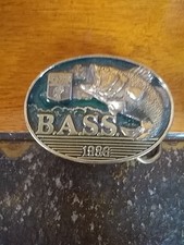 Bass Anglers Sportsman Society Fishing Member 1986 Great American Belt Buckle