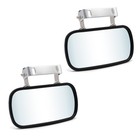 Pair Universal Convex Mirror Stainless Steel Rectangular 4.1x8.3 Bracket