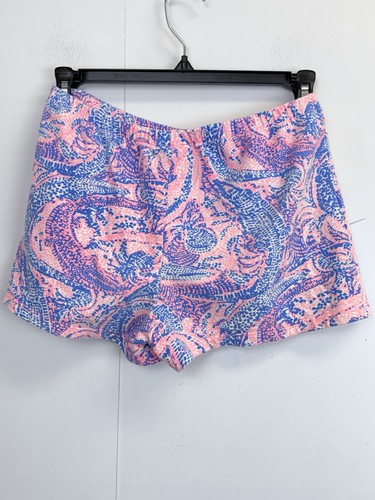 Lilly Pulitzer YXL 12-14 Kids Shorts Pink/Blue Later Gator Elastic Waist - Picture 3 of 4