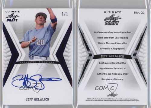 2012 Leaf Ultimate Draft Purple 1/1 Jeff Gelalich #BA-JG2 Auto 0t3 - Picture 3 of 3
