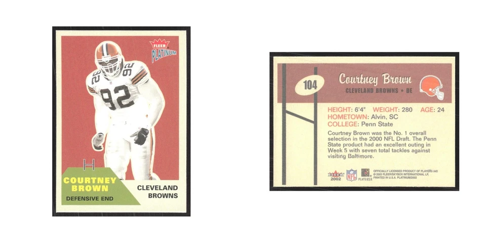 2002 Fleer Platinum Courtney Brown Browns #104 - Image 3 of 3