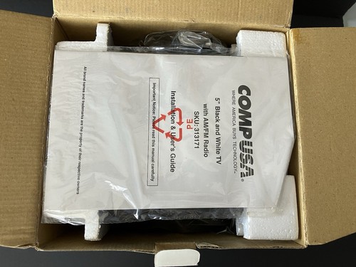 5” Black And White Tv With AM/FM Radio NORWOOD Micro Brand New Old Stock In Box - Picture 2 of 8