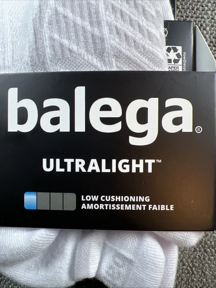 Calcetines para correr Balega XL ocultos cómodos suela amortiguadores zapatos blancos talla 12-14 Foto 4 de 4