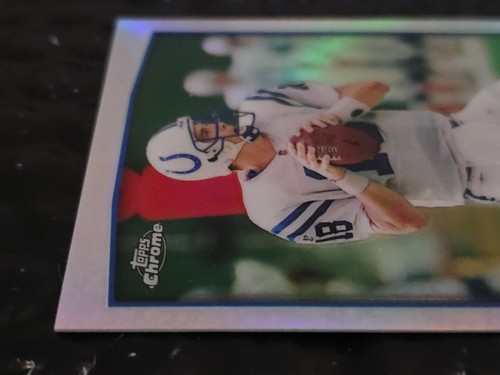 PEYTON MANNING 1999 Topps Chrome REFRACTOR HOF Football Card #120 SP - Picture 3 of 14