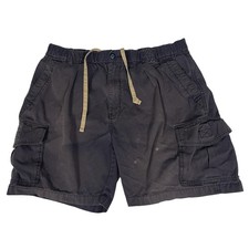 Tommy Bahama Relax Shorts Mens Large Gray Cargo Drawstring Cotton Casual