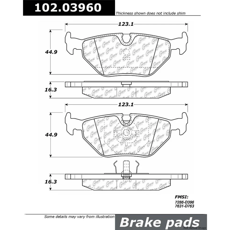 Rear Disc Brake Pad Set Disc Brake Rotor fits 1987-1987 BMW L7 - Изображение 4 из 4