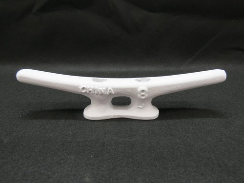 8 INCH WHITE CAST IRON BOAT DOCK CLEAT DOOR HANDLES TOWEL HOOKS (D3CO25D) - Picture 4 of 4