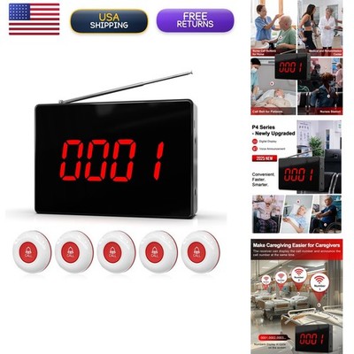 CallToU Wireless Calling System 5 Waterproof Call Buttons 1 Receiver