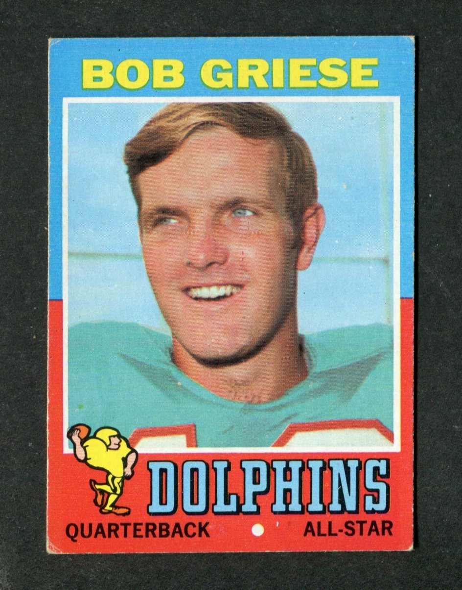 Bob Griese Ex++ Dolphins Quarterback All Star 1971 Topps NFL Football Card #160