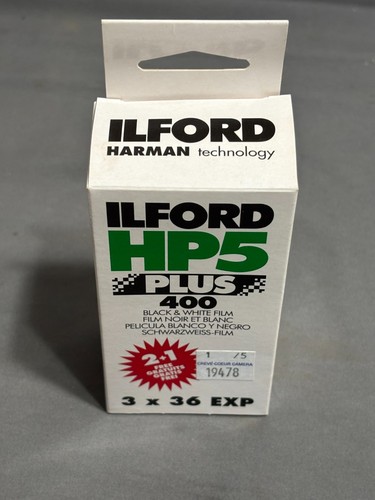 NOS Vintage ILFORD HP5 PLUS 400 S/W schwarz weiß Kleinbildkamera FILM 3 x36 Rollen exp