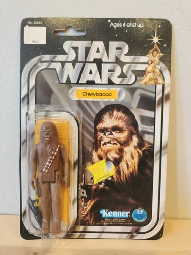 starwars 1977 Kenner chewbaca action figure  with 12 A card. dirty but unused